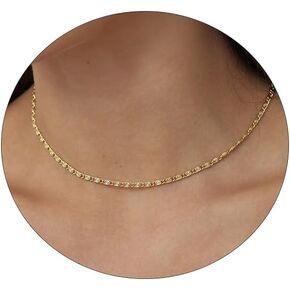Amicon Gold Dainty Choker Necklace for Women 14K Gold/Silver Plated Satellite Choker Shining Dots Chain Thin Trendy beads Paperclip Necklaces Jewelry Gift