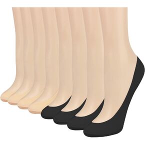 Double Couple 8 Pairs No Show Socks Women Low Cut Socks for Flats Non Slip Thin Liner Socks in Kuwait