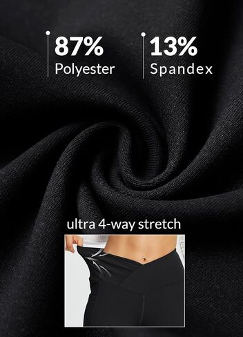 BALEAF Flare Leggings for Women Bootcut Yoga Pants Crossover High Waist Workout Casual Trendy Pants with Pockets Black 29'''' Large in Saudi Arabia