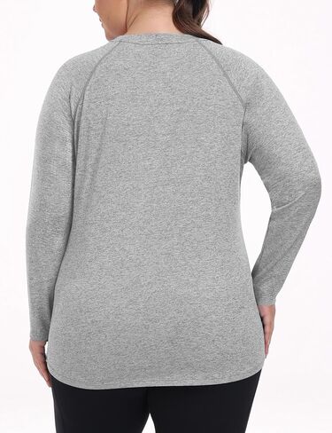 COOTRY Plus Size Workout Tops for Women Long Sleeve Shirts Breathable Moisture Wicking Athletic Gym Yoga Clothing in Kuwait