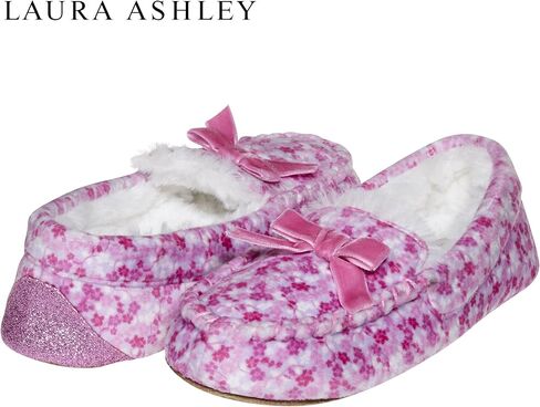 شبشب بدون كعب من الصوف للفتيات من Laura Ashley، حذاء منزلي سهل الارتداء للاستخدام الداخلي والخارجي للأطفال in Kuwait