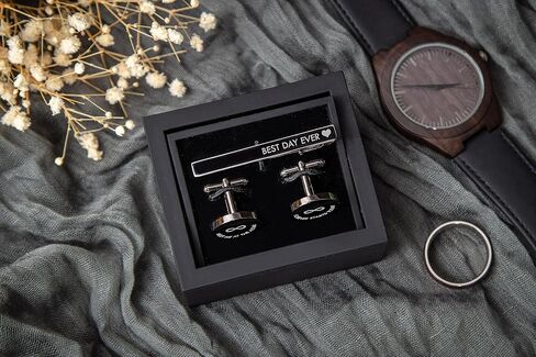 MUUJEE Engraved Cufflinks & Tie Clip in Kuwait