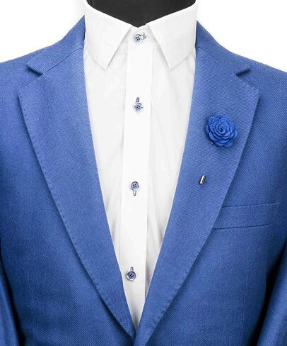 Knighthood Royal Blue Flower Lapel Pin Badge Coat Suit Collar Accessories Brooch for Men in Saudi Arabia
