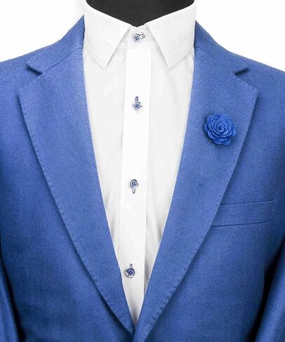 Knighthood Royal Blue Flower Lapel Pin Badge Coat Suit Collar Accessories Brooch for Men in Saudi Arabia