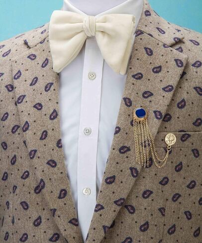 A N KINGPiiN Lapel Pin for Men Enamel with Hanging Chains and Honorary Gold Coin Detailing Brooch Suit Stud, Shirt Studs Men's Accessories (Gold-Blue) in Saudi Arabia