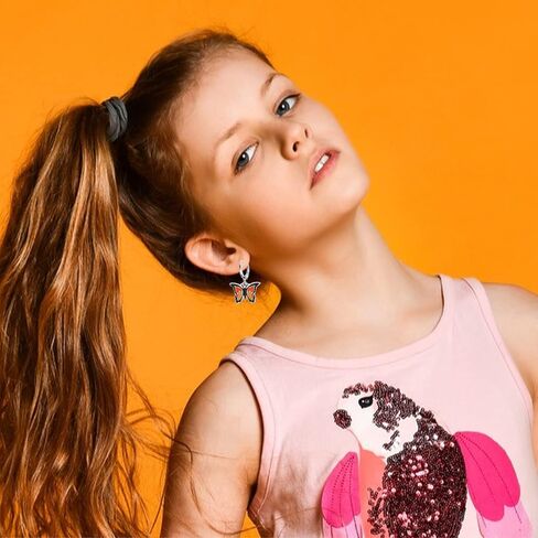 aganippe 12-16 زوجًا من الأقراط المتدلية المضادة للحساسية للفتيات Y2K أقراط للنساء متعددة الأقراط اللطيفة ذات الوجه المبتسم الثعلب الضفدع القلب زهرة الفراشة للأطفال in Kuwait