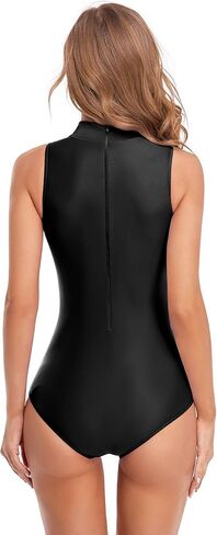 speerise Women Mock Neck Sleeveless Leotard Spandex Dance Bodysuit in Kuwait