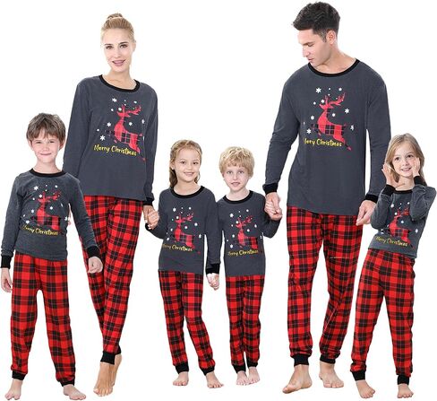 Benaive Matching Family Christmas Pajamas Set Boys Girls Holiday Pjs for Women Men Sleepwear in Kuwait