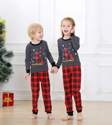 Benaive Matching Family Christmas Pajamas Set Boys Girls Holiday Pjs for Women Men Sleepwear in Kuwait