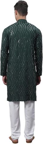 Sojanya (Since 1958, Men's Pure Cotton Grey Designer Kurta and White Churidar Pyjama Set in Kuwait