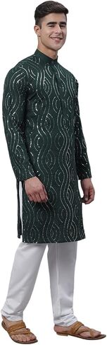 Sojanya (Since 1958, Men's Pure Cotton Grey Designer Kurta and White Churidar Pyjama Set in Kuwait