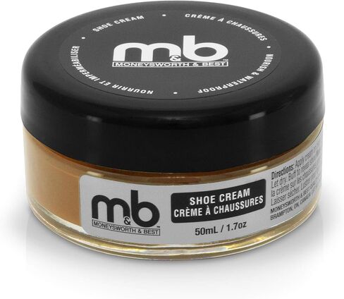 Moneysworth & Best Shoe Cream - Professional Leather Shoe Polish - Natural Waxes Condition, Re-color and Polish Smooth Leather Shoes and Boots - Over 30 Colors Available - 50 ml/1.7oz in Kuwait