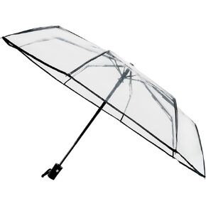 مظلة سفرية شفافة ذاتية شفافة قابلة للطي بالكامل للنساء والفتيات 8 أضلاع, شفاف, One_Size in Kuwait
