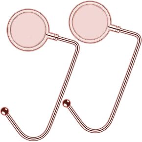 خطاف محفظة HUYANDOO، حامل خطاف لطاولة المحفظة، خطاف معدني لمكتب الطاولة (عبوة من خطاف ذهبي وردي)