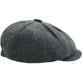 Charmylo Newsboy Cap Gatsby Baker Boy Hat Flat Caps Tweed Adjustable Peaky Herringbone Cloth Cap Hat