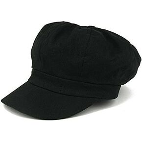 Womens Newsboy Hat - 8 Panels 100% Cotton Vintage Cabbie Hat with Elastic Back