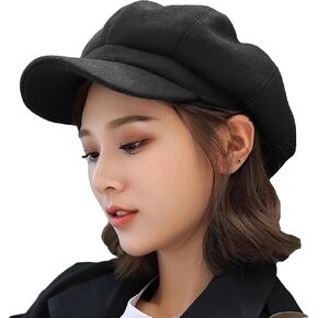 Women Beret Newsboy Hat - 8 Panels Beret Hats Vintage Cabbie Hat Octagonal Cap for Women Girl