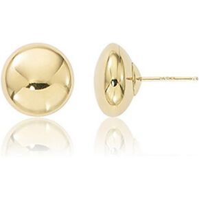 حلق كروي من الذهب الأصفر عيار 14 قيراط على شكل زر مسطح من 3 مم إلى 10 مم in Kuwait