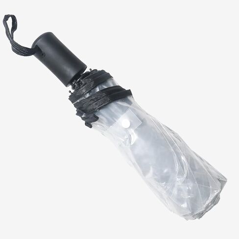 مظلة سفرية شفافة ذاتية شفافة قابلة للطي بالكامل للنساء والفتيات 8 أضلاع, شفاف, One_Size in Kuwait