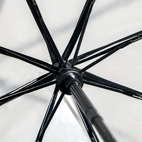 مظلة سفرية شفافة ذاتية شفافة قابلة للطي بالكامل للنساء والفتيات 8 أضلاع, شفاف, One_Size in Kuwait