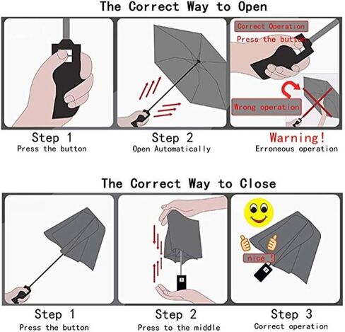 مظلة سفرية شفافة ذاتية شفافة قابلة للطي بالكامل للنساء والفتيات 8 أضلاع, شفاف, One_Size in Kuwait