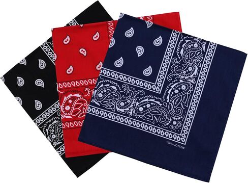 la ceida Cotton Bandanas for Men & Women Paisley Cowboy Bandana Handkerchiefs for Hair 22x22 in Kuwait