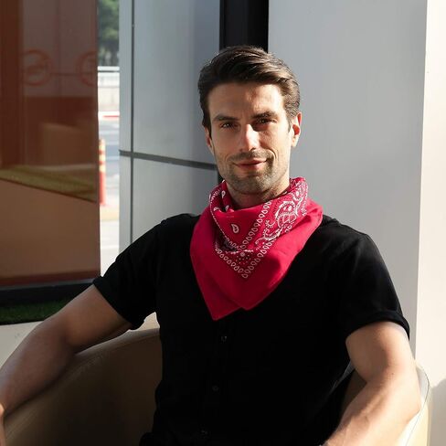 la ceida Cotton Bandanas for Men & Women Paisley Cowboy Bandana Handkerchiefs for Hair 22x22 in Kuwait