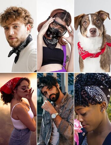 la ceida Cotton Bandanas for Men & Women Paisley Cowboy Bandana Handkerchiefs for Hair 22x22 in Kuwait