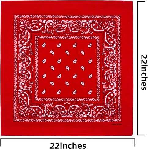 la ceida Cotton Bandanas for Men & Women Paisley Cowboy Bandana Handkerchiefs for Hair 22x22 in Kuwait