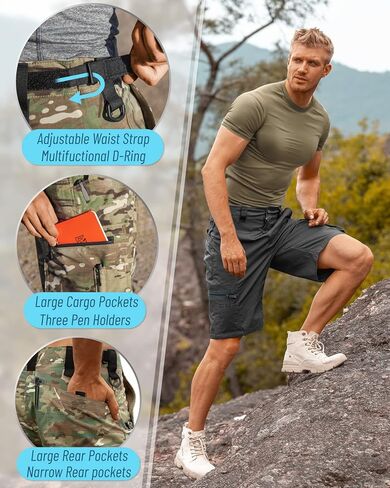 VoLIta Mens Hiking Cargo Shorts Relaxed Fit Tactical Shorts Casual Outdoor Fishing Shorts with Multi Pockets in Kuwait