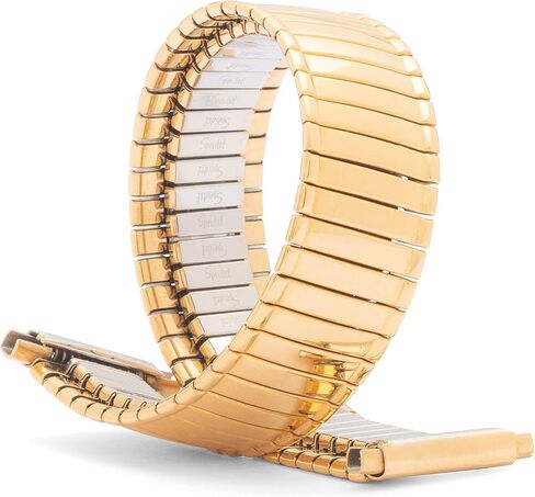 Speidel السيدات Twist-O-Flex توسيع استبدال حزام الساعة فضي وذهبي لهجة نهاية مستقيمة 14-18mm in Saudi Arabia