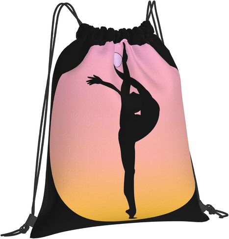 Love Gymnastics Gymnast Print Drawstring Backpack Sports Gym Sack Sackpack String Bag Cinch Bag For Sport Yoga Travel Shopping Women Men in Kuwait