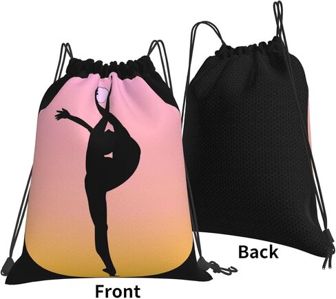 Love Gymnastics Gymnast Print Drawstring Backpack Sports Gym Sack Sackpack String Bag Cinch Bag For Sport Yoga Travel Shopping Women Men in Kuwait