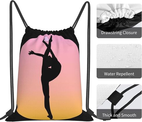 Love Gymnastics Gymnast Print Drawstring Backpack Sports Gym Sack Sackpack String Bag Cinch Bag For Sport Yoga Travel Shopping Women Men in Kuwait