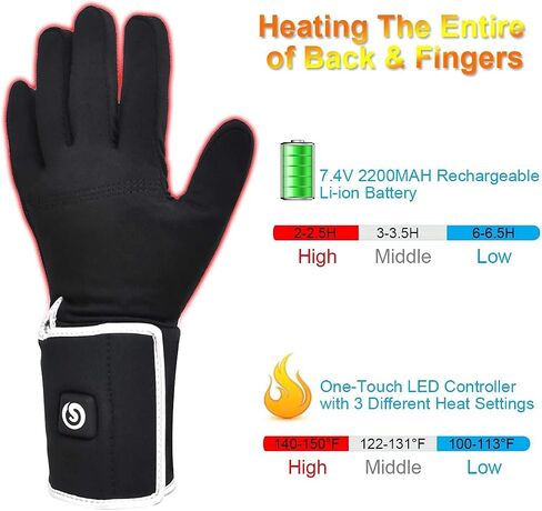 Heated Glove Liners Men Women,Rechargeable Battery Heated Motorcycle Ski Snow Warmer Gloves in Kuwait