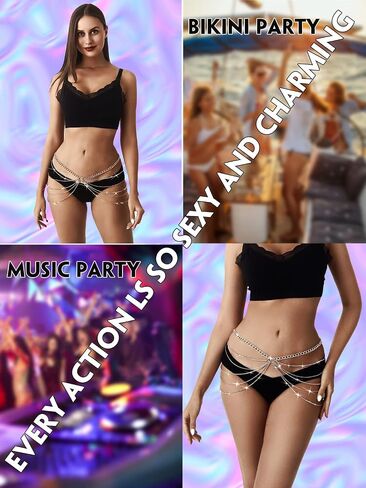 Rhinestone Body Chains Jewelry For Women And Girls Sexy Belly Waist Chain Bikini Beach Accessories Suitable for a Variety of Carnival scenes in Saudi Arabia