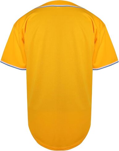MESOSPERO Blank Jersey Plain Hipster Hip Hop for Men Button-Down Baseball Jersey Short Sleeve Shirt in Kuwait