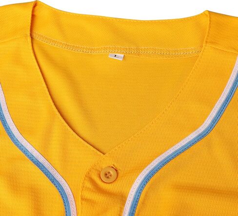 MESOSPERO Blank Jersey Plain Hipster Hip Hop for Men Button-Down Baseball Jersey Short Sleeve Shirt in Kuwait