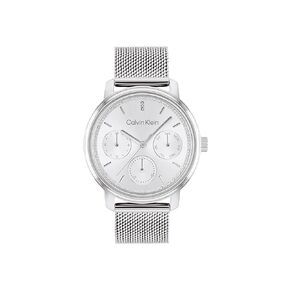 Calvin Klein Women's Quartz Stainless Steel Case and Mesh Bracelet Watch, Color: Silver (Model: 25200180)