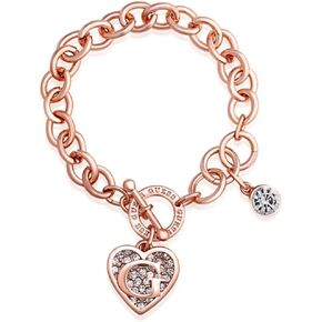 GUESS Round Link Chain with Heart & Logo Charms in Saudi Arabia