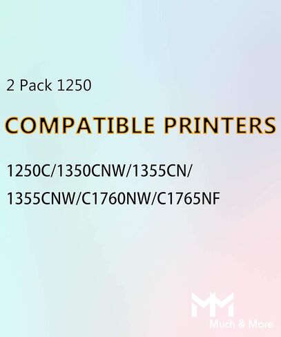 MM MUCH & MORE Compatible Toner Cartridge Replacement for Dell 1250 810WH Use with 1250c 1350cnw 1355cn 1355cnw C1760nw C1765nf C1765nfw Printers (Black, 2-Pack) in Kuwait