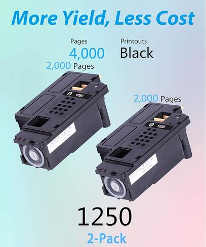MM MUCH & MORE Compatible Toner Cartridge Replacement for Dell 1250 810WH Use with 1250c 1350cnw 1355cn 1355cnw C1760nw C1765nf C1765nfw Printers (Black, 2-Pack) in Kuwait