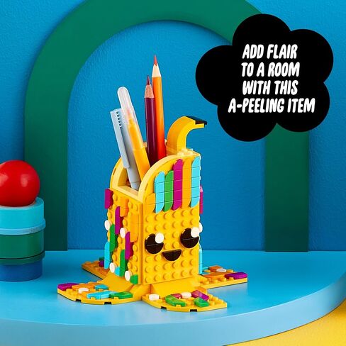 LEGO DOTS Cute Banana – Pen Holder 41948 DIY Craft Kit; Customizable Room Decor Piece That Kids can Decorate with Bright, Colorful Tiles; Tasty Fruit-Themed Playset for Fans Aged 6+ (438 Pieces) in Saudi Arabia
