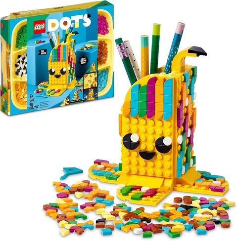 LEGO DOTS Cute Banana – Pen Holder 41948 DIY Craft Kit; Customizable Room Decor Piece That Kids can Decorate with Bright, Colorful Tiles; Tasty Fruit-Themed Playset for Fans Aged 6+ (438 Pieces) in Saudi Arabia