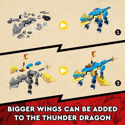 LEGO Ninjago Jay’s Thunder Dragon EVO 71760 Building Toy Set for Kids, Boys, and Girls Ages 6+ (140 Pieces) in Saudi Arabia