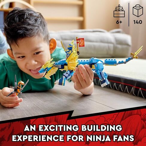 LEGO Ninjago Jay’s Thunder Dragon EVO 71760 Building Toy Set for Kids, Boys, and Girls Ages 6+ (140 Pieces) in Saudi Arabia