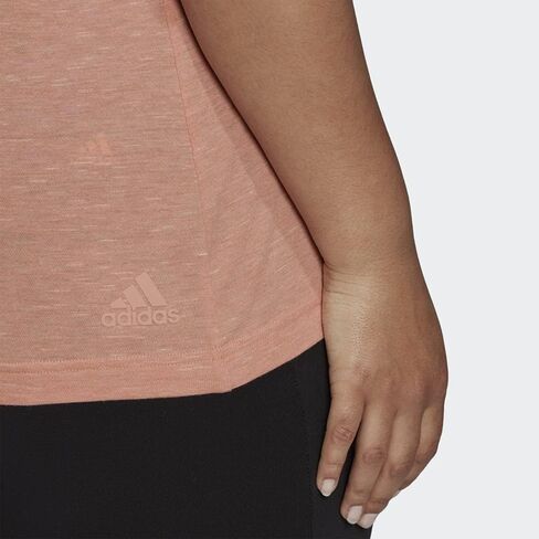 Adidas Women's Plus Size Sportswear Winners 2.0 T-Shirt, Ambient Blush Melange, 2X in Saudi Arabia