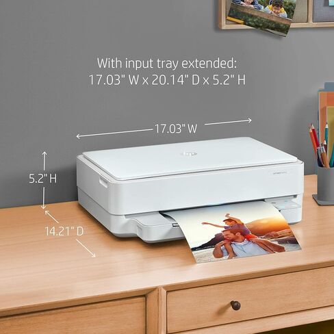 HP ENVY 6052 Wireless All-in-One Color Inkjet Printer, Mobile Print, Scan & Copy, Instant Ink Ready, 5SE18A (Renewed) in Saudi Arabia