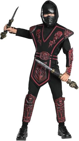 Rubie's Red Skull Warrior Ninja Child Costume, Medium, Black/Red in Saudi Arabia