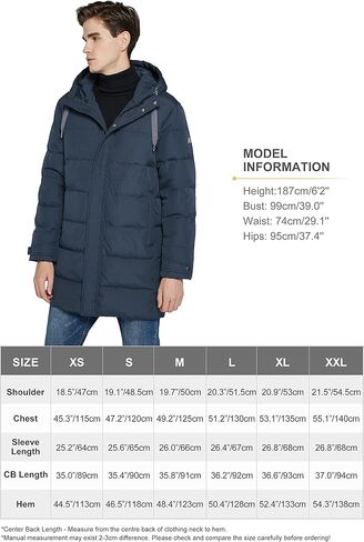 Orolay Men's Long Hooded Winter Down Jacket Warm Puffer Jacket in Saudi Arabia